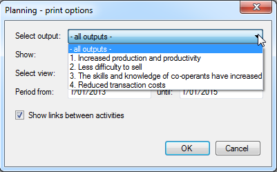 Printing options - select output