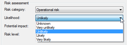 Select risk likelihood