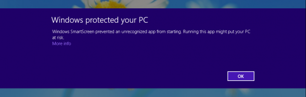 Windows SmartScreen warning
