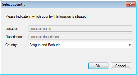 Indicate the location's country